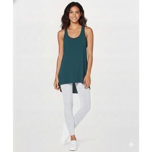 FRENCHI - Teal Racerback Tunic Tank Top Flowy Layering Staple - Size Small